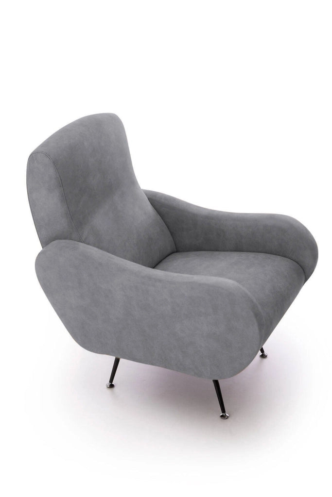 Poltroncina Lasnigo, Poltrona Braccioli Made in Italy, 70x100x98h cm Grigio