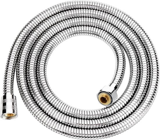 Doucheslang flexibile 1,5 m, con protezione a gomito, in acciaio inossidabile, impermeabile, con connettore G1/2 pollici.