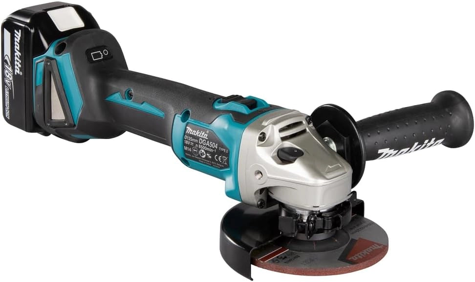 Makita DGA504RMJ - Mini-amoladora a bateria 18V 125 mm litio-ion 4.0 Ah 8500 rpm motor BL