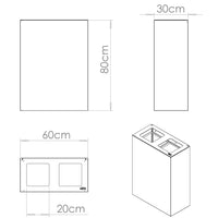 Pattumiera per Raccolta Differenziata 2 Scomparti 120 L 60x30x80 cm in Acciaio Verniciato Bianco