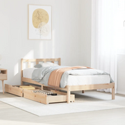 Letto senza Materasso-Struttura Letto 90x190 cm in Legno Massello di Pino 366129