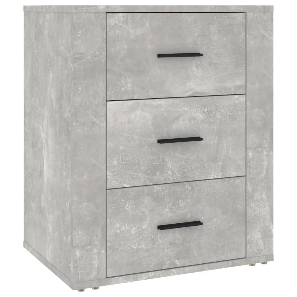 Comodino Grigio Cemento 50x36x60 cm in Legno Multistrato 816716