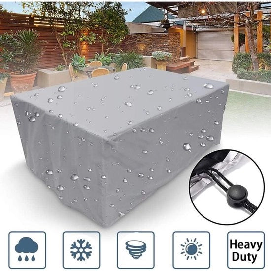 Copriquadro rettangolare Oxford in tessuto impermeabile protettore di tessuto per tavolo da giardino grigio 86 x 86 x 36 cm