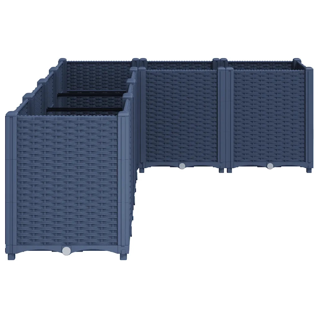 Fioriera da Giardino Grigio Blu 160x120x53 cm in PP