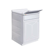 Lavatoio 50x50 cm bianco 1 anta con vasca e asse lavapanni