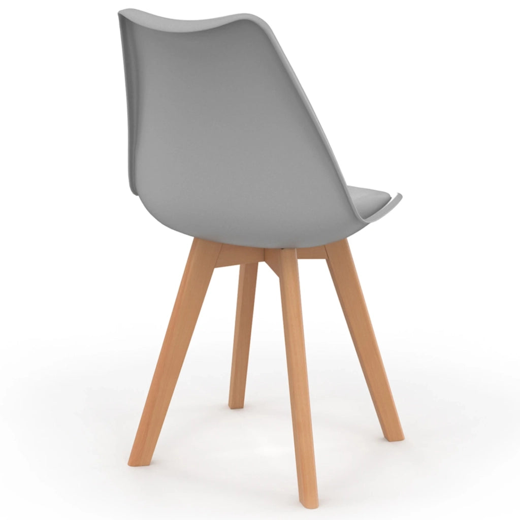 IDMarket - Set di 4 sedie scandinave SARA in grigio scuro, grigio chiaro, bianco e blu
