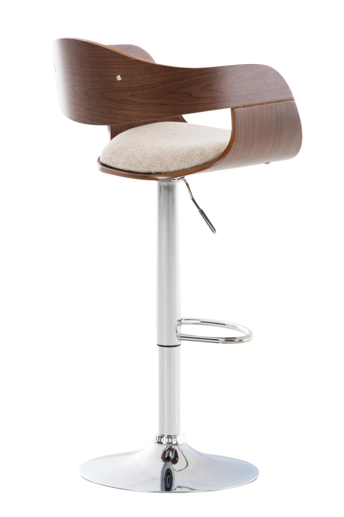 Sgabello cucina KINGSTON in tessuto Noce/crema