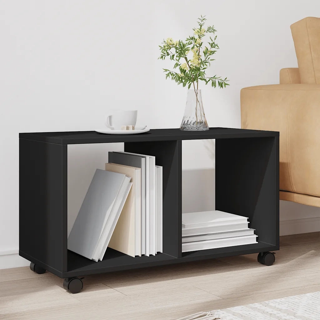 Mobiletto con Ruote Nero 72x33x42,5 cm in Truciolato CFW1085304