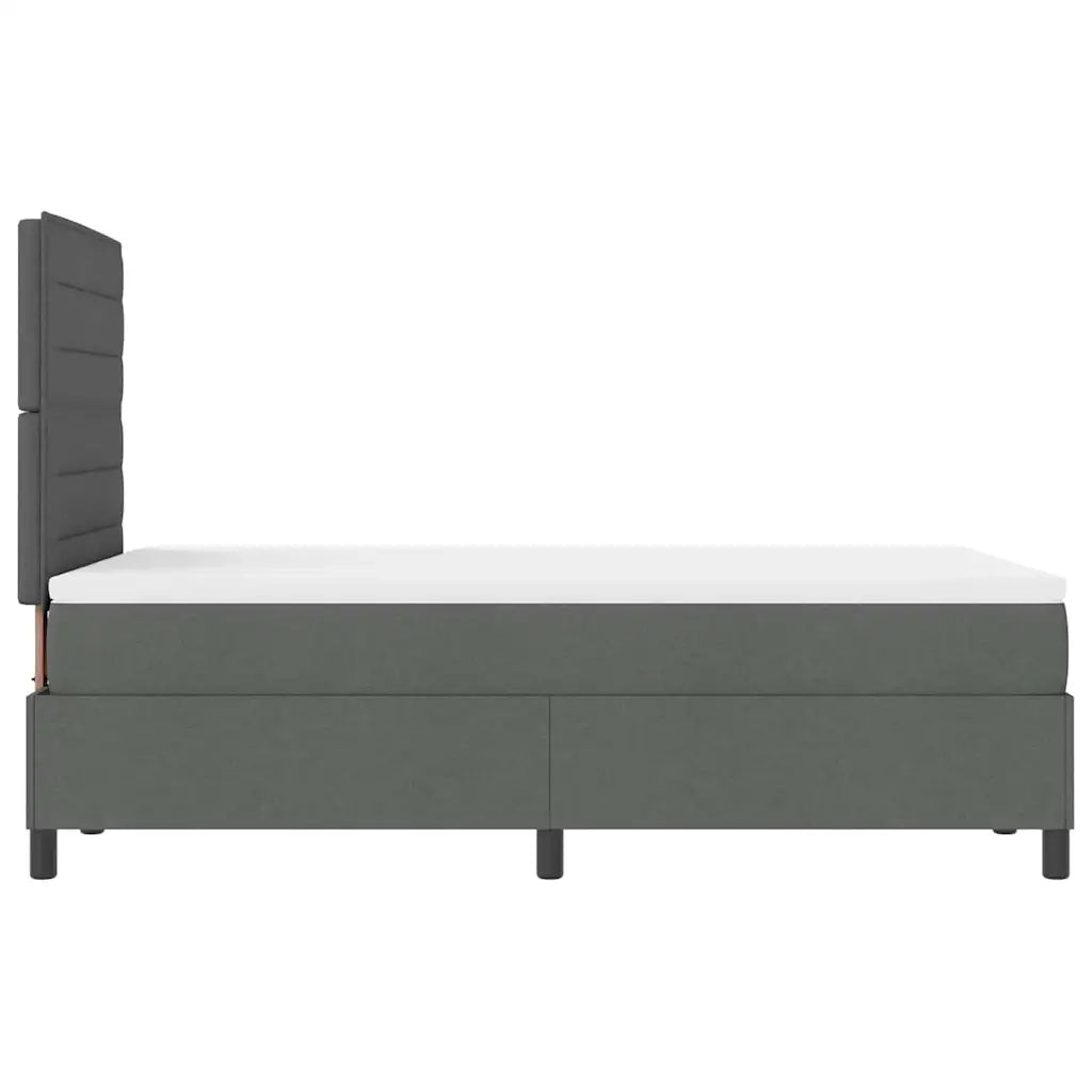 Letto a molle con materasso Grigio scuro 120 x 200 cm Tessuto 3339302