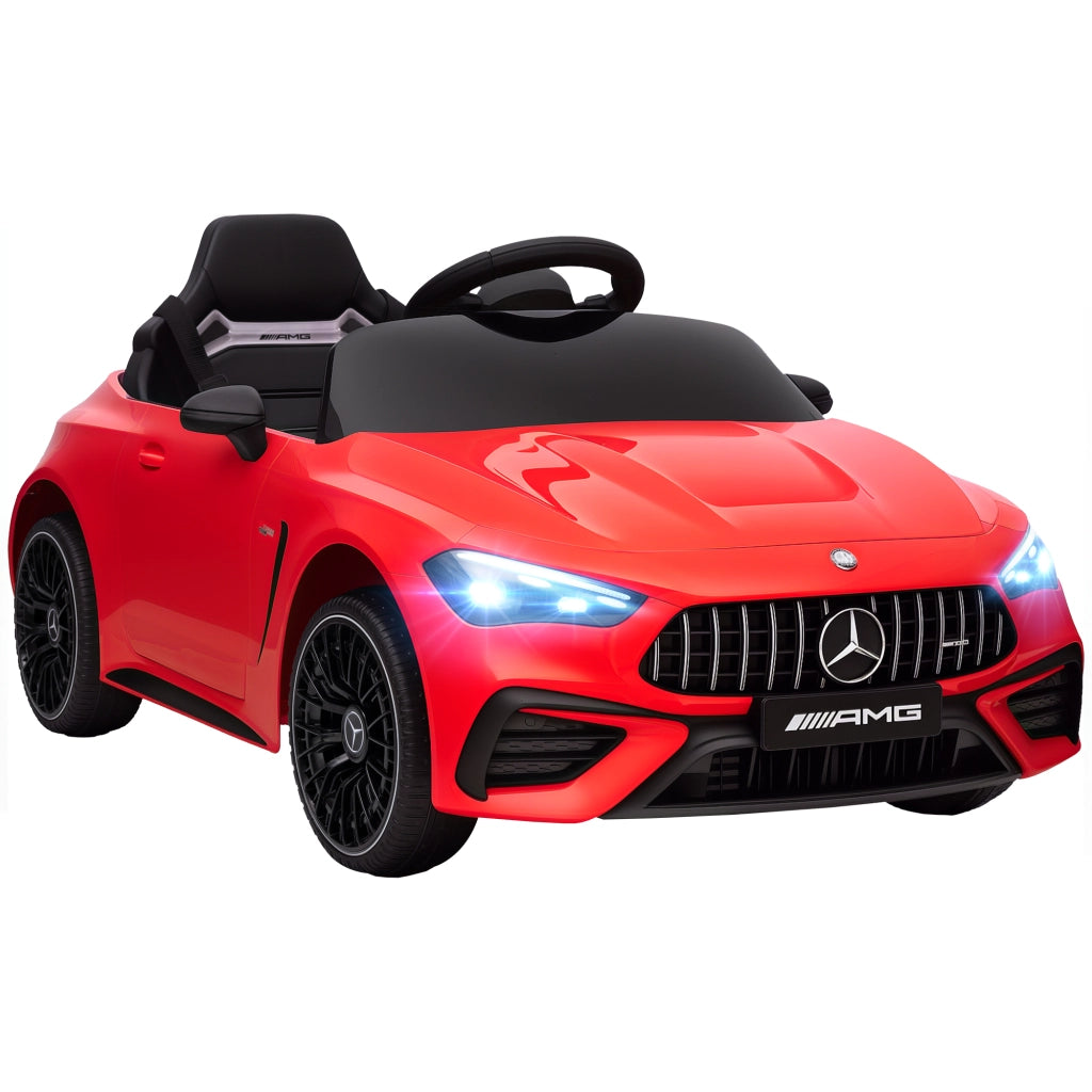 Auto elettrica per bambini Mercedes ¨C zephmum ¨C Rosso, 12V, telecomando, LED, musica, 3-6 anni