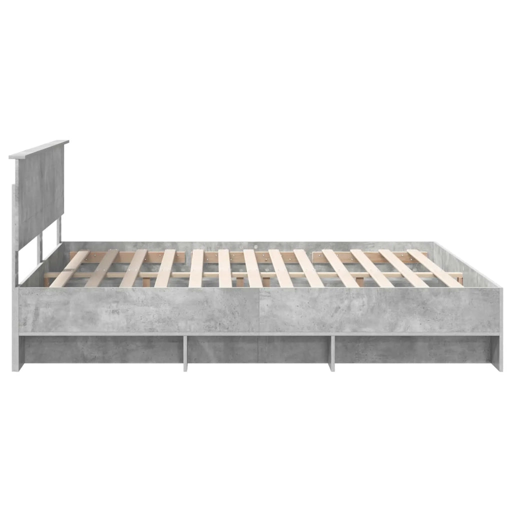 Struttura del letto con testiera Grigio cemento 200 x 200 cm 3408819