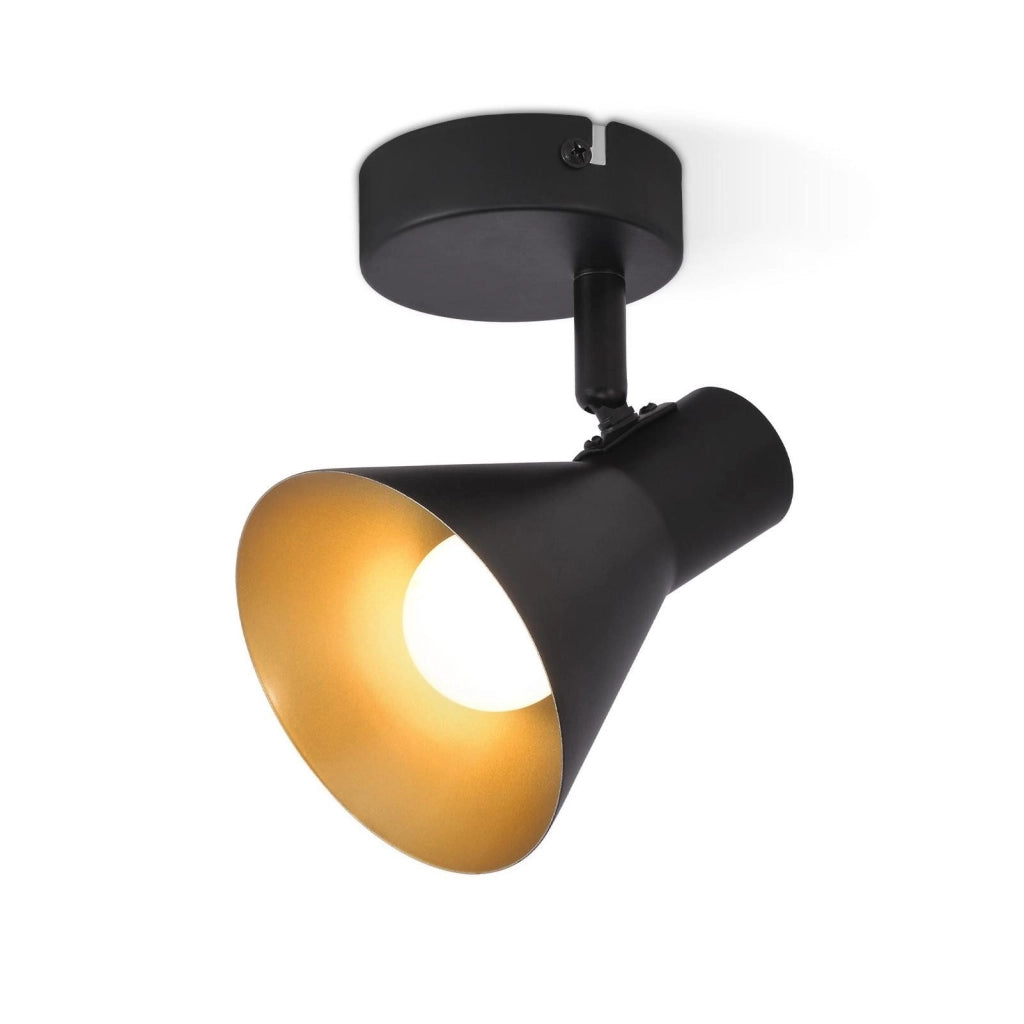 ZMH Faretto da soffitto retrò neri E14 metallo girevoli 330° per camera letto soggiorno scale corridoio