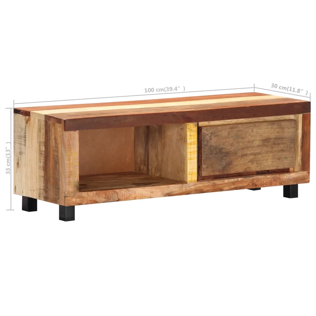 Mobile Porta TV 100x30x33 cm in Legno Massello di Recupero 247955