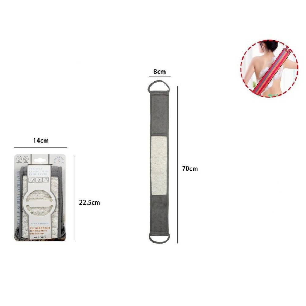 Trade Shop - Fascia Striscia Spugna Lavaschiena Esfoliante Bagno Doccia Lavare Schiena 79671 -