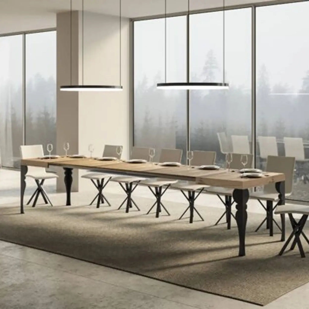 Tavolo allungabile 200/460x90 cm Paxon colore quercia natura gambe antracite