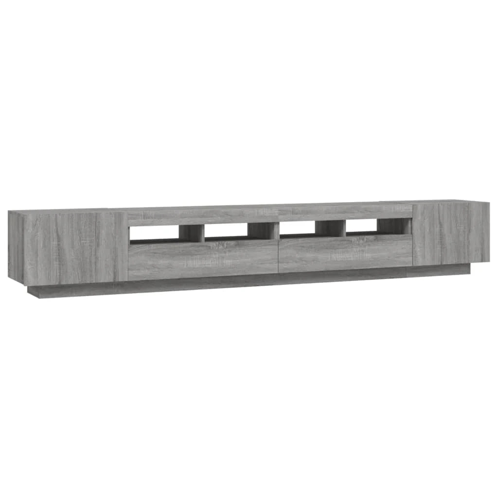 Set di 3 mobili per soggiorno/guardaroba/porta TV Sonoma Grey con luci LED 02_0025343
