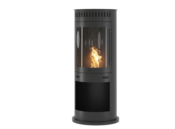 Camino a Bioetanolo da Pavimento Ø50x118 cm Incoza 4 Nero con Vetro