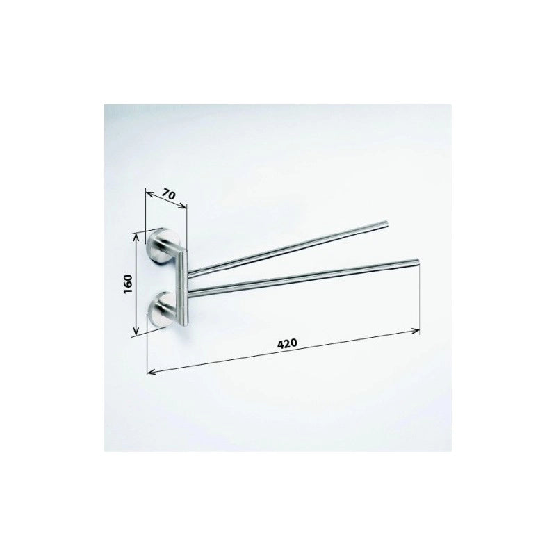 NEO Portasciugamani Doppio Girevole in Acciaio Inox 42x16x7cm