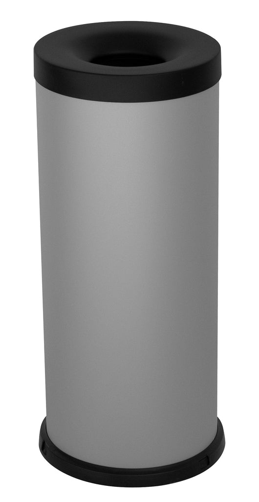Pattumiera Gettacarte Ø25xh60 cm Autoestinguente In Acciaio Verniciato Grigio