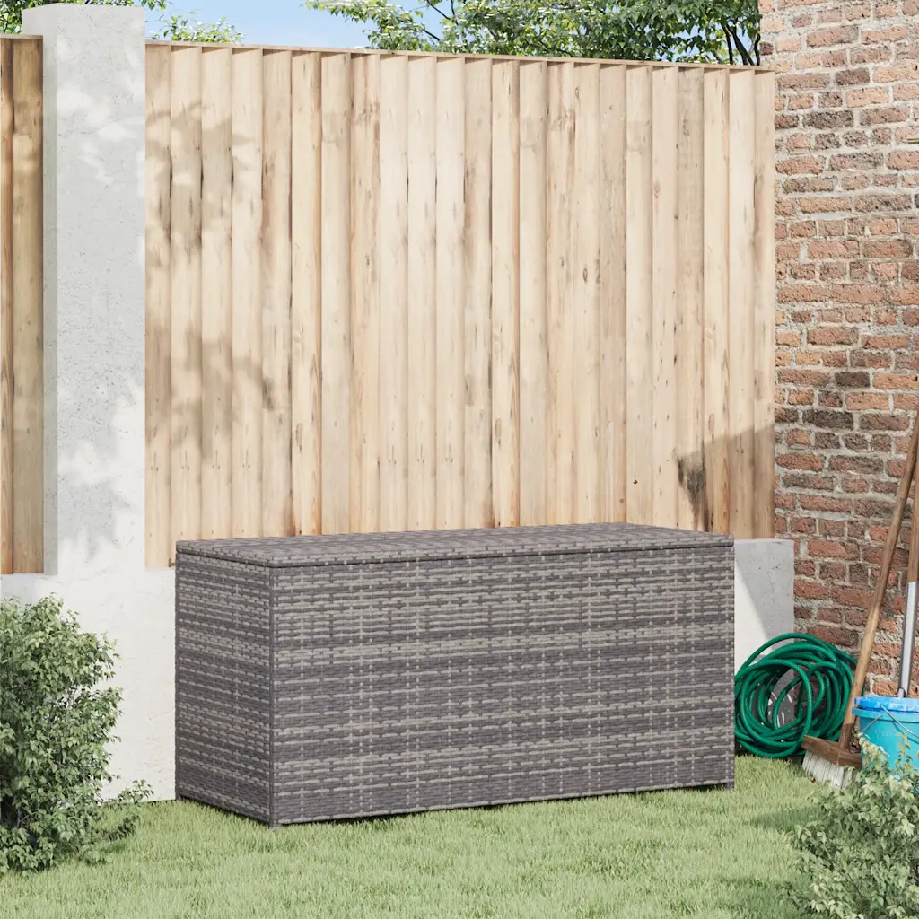 vidaXL Baule da Giardino Grigio 120x50x60 cm in Polyrattan