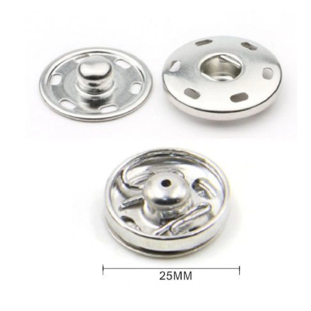 Trade Shop - Set 4 Paia Di Bottoni Automatici A Pressione ø 25 Mm Accessori Per Cucito 52984 -