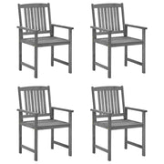 Sedie da Giardino con Cuscini 4 pz in Massello di Acacia Grigio 3061234