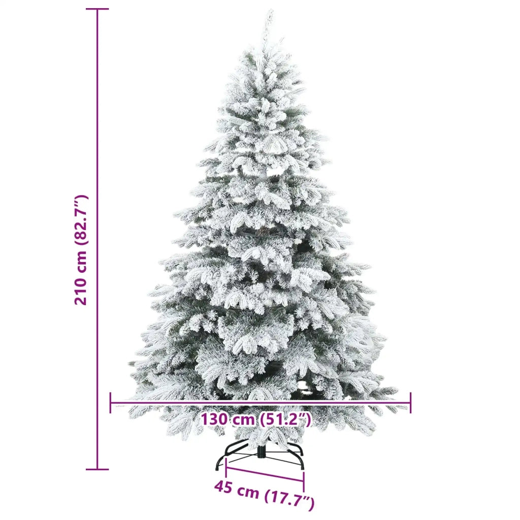 Albero di Natale Artificiale Snodato Foderato di Neve Bianco 42019319