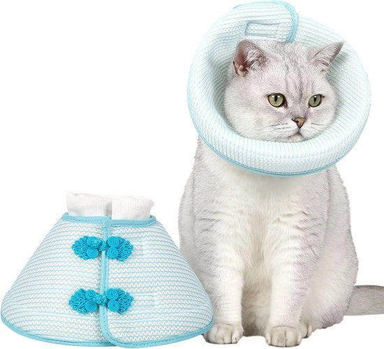 Collare per gatti Elizabeth, collare per gatti schiacciante e moderno, collare per gatti Elizabeth, collare per gatti morbido, collare per gatti protettivo, collare per gatti e cani Elizabeth (M/Blu)