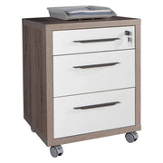 CASSETTIERA UFFICIO 3 CASSETTI LINEA 'CHANIA' cm. 45 x 48 x h.63 - rovere/bianco  - COMPOSAD