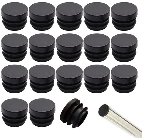 Stopper per Tubi Antislip in Plastica - Nero - Design - 32 Pezzi - Adatto per Ø 16 mm Tubi - Stopper per Tubi Antiscivolo
