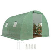 Serra da Giardino Tunnel 3x3x2m ¨C zephmum ¨C Verde, Copertura PE, 4 Finestre