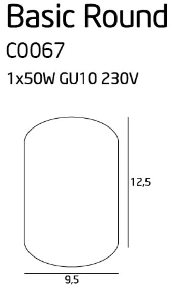 Spot plafoniera tubo bianco Ø9,5 BASIC ROUND GU10 Maxlight