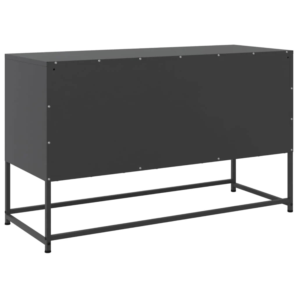 Mobile TV multimediale scaffale TV credenza mobile TV sala da pranzo soggiorno camera da letto 100,5 x 39 x 60,5 cm acciaio nero 02_0025550