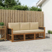 Set di divani da esterno con cuscino 3 pcs Naturale 3384954