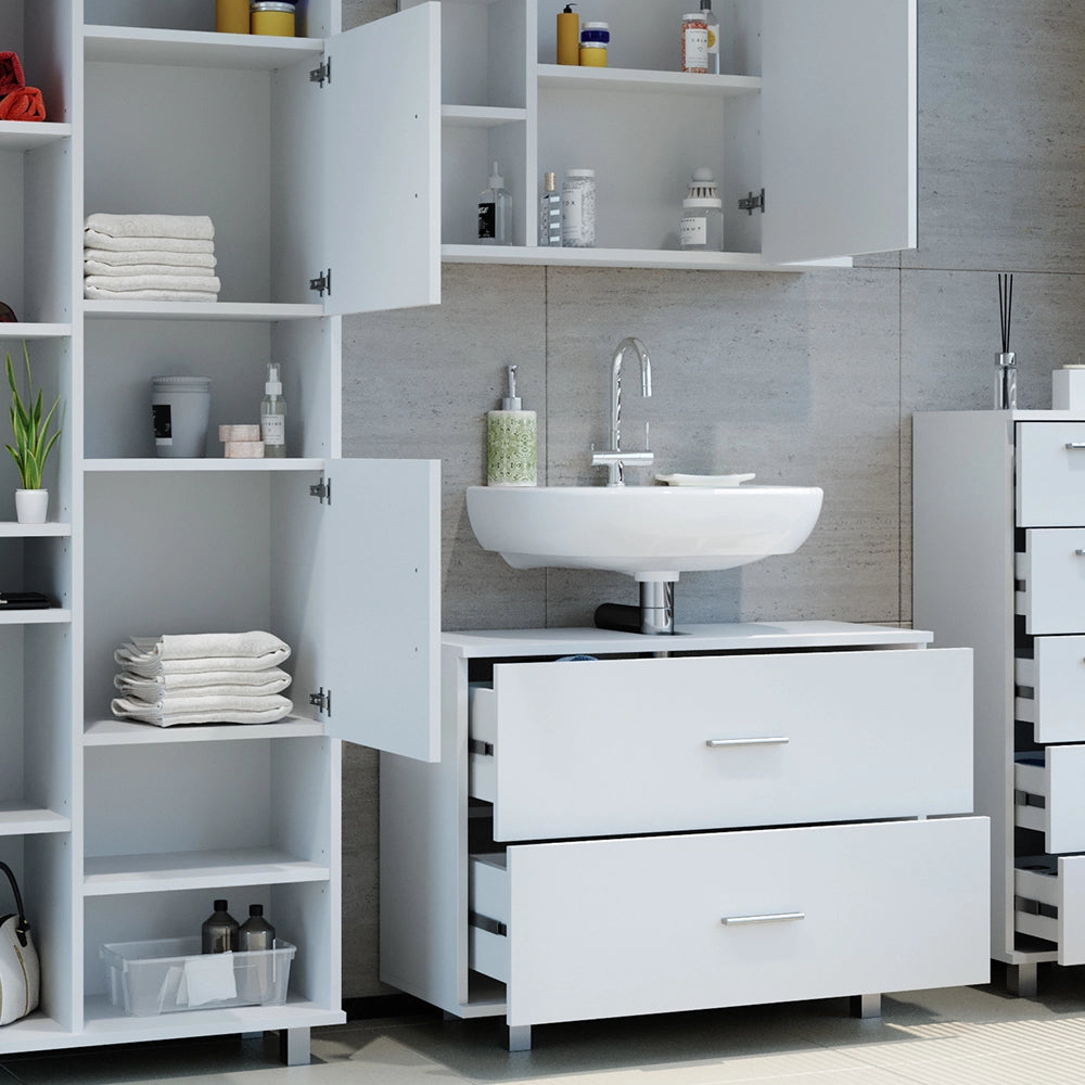 Vicco Set mobili bagno Bianco 4 parti