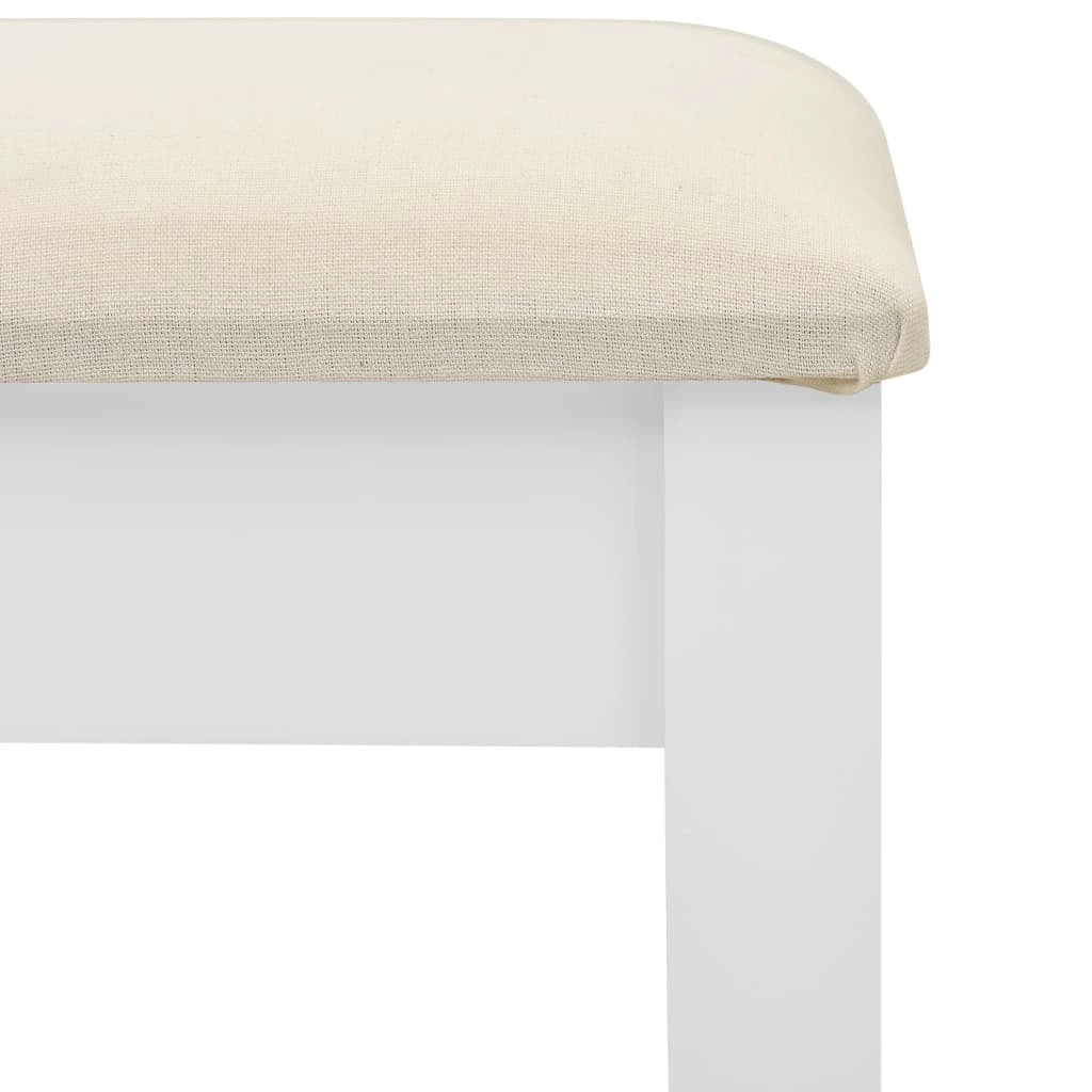 Toletta e sgabello di lusso 65 x 36 x 128 cm legno MDF bianco 02_0006268