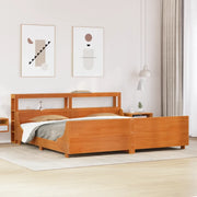 Letto senza Materasso Marrone Cera 200x200 cm in Legno di Pino