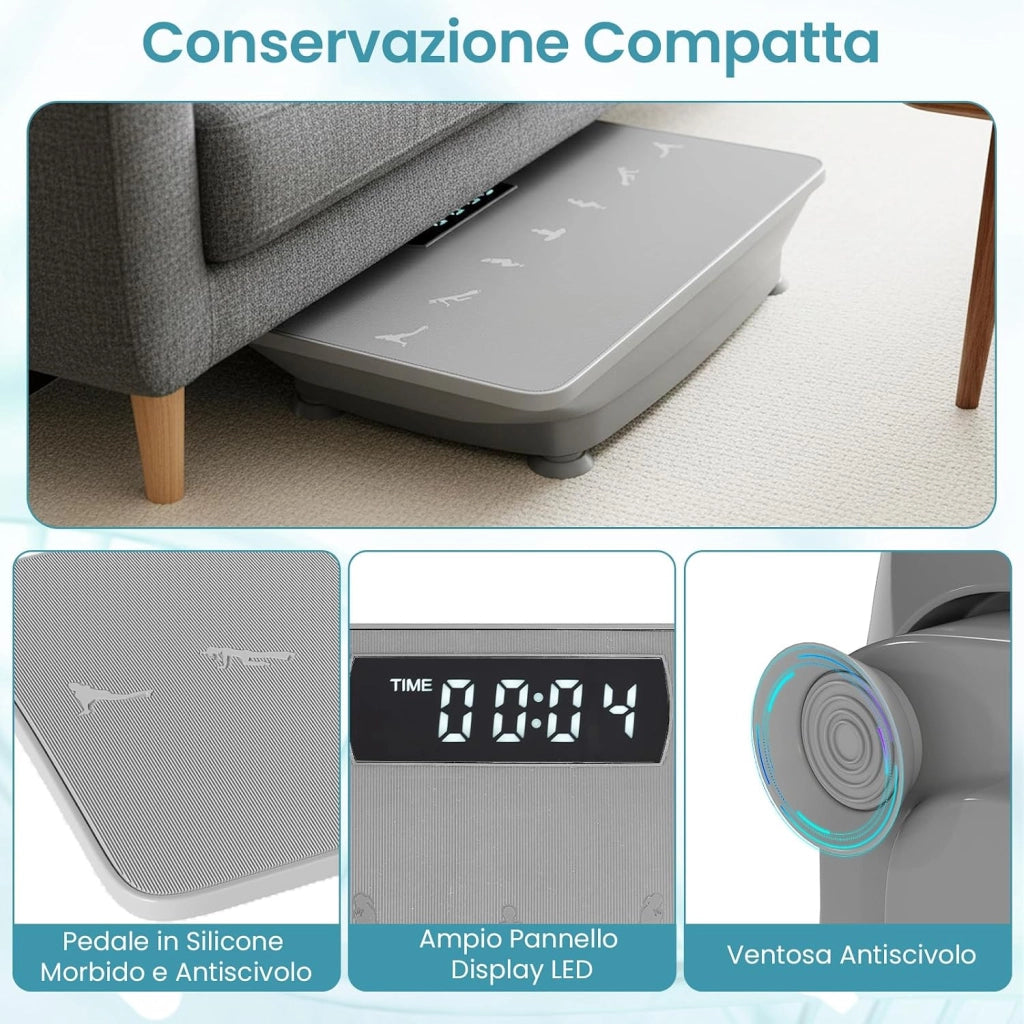 Pedana Vibrante per Casa, Piattaforma Fitness Oscillante con 10 Livelli di Velocità, Modalità Sensore di Gravità e Display LED, Pedana Oscillante per Gambe, Glutei e Addome