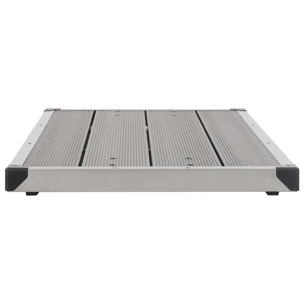 Piatto doccia da esterno piatto doccia da giardino piatto doccia da terrazza piscina acciaio inox WPC 110 x 62 cm grigio 02_0001983