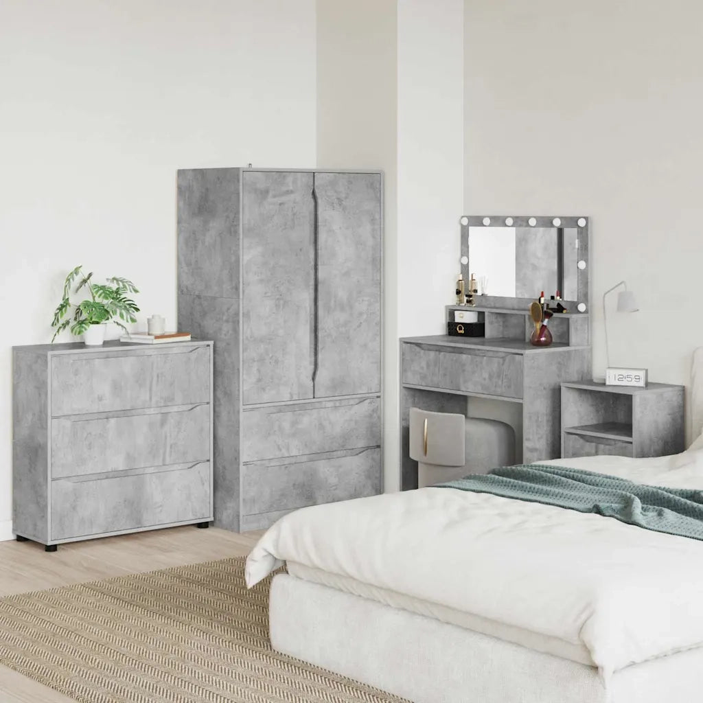 Armadio Grigio cemento 80 x 31 x 81 cm Legno multistrato