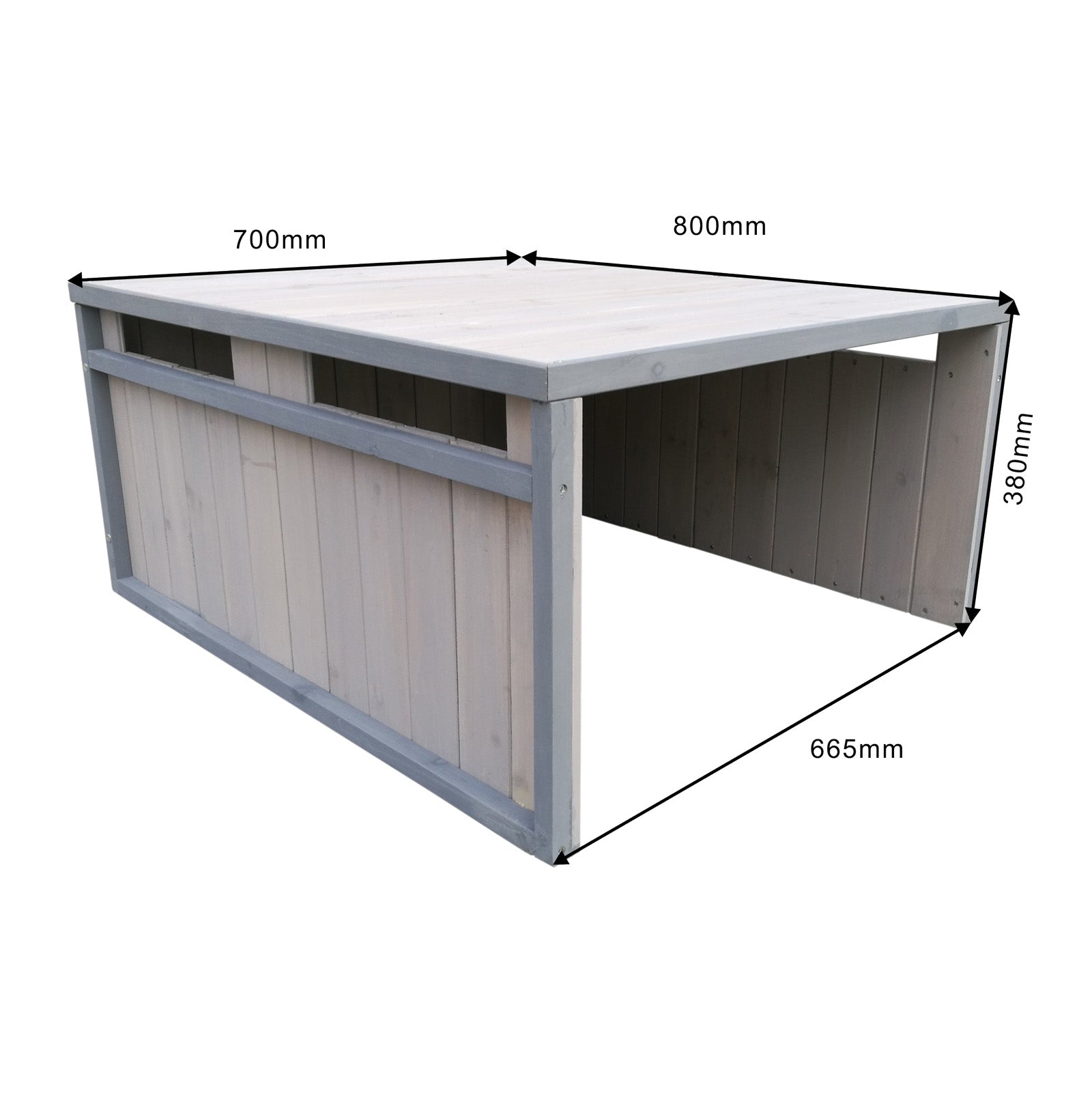Garage robot tagliaerba, legno grigio, 80x70x38 cm, Copertura per rasaerba con tetto piatto
