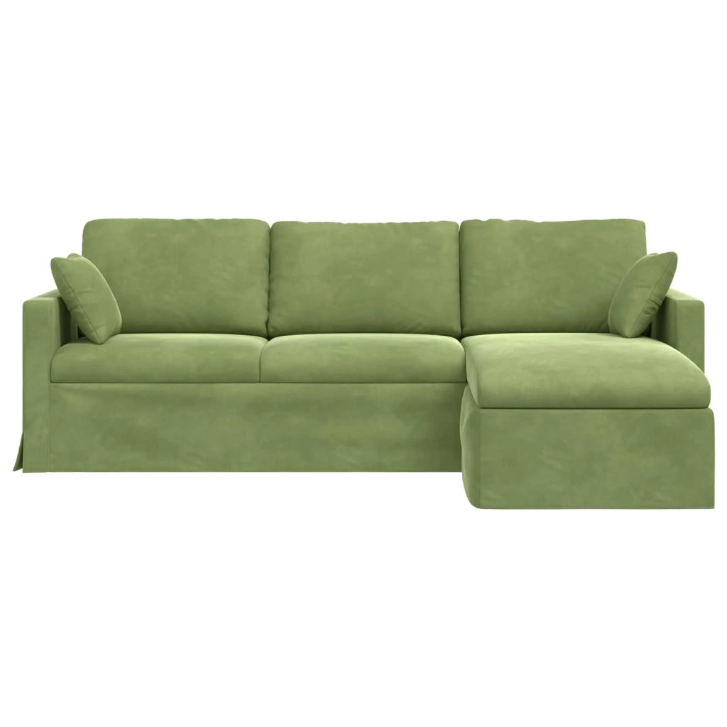 Divano Verde chiaro 228 x 134 x 80 cm Velluto