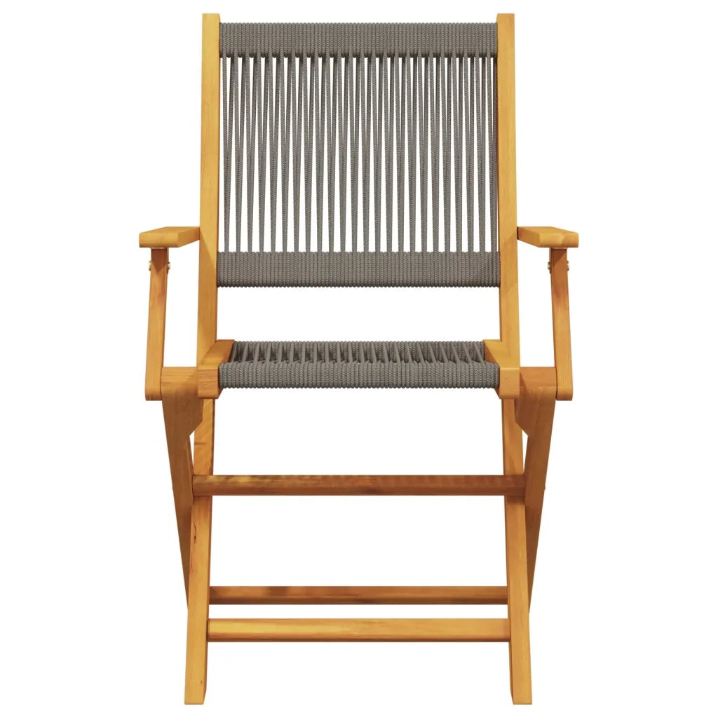 Sedie da Giardino Pieghevoli 4pz Grigie Legno Massello Acacia 3214568