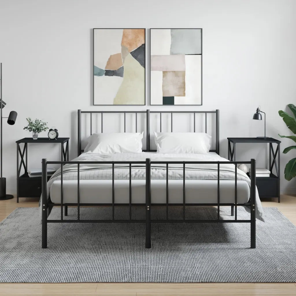 Comodini 2 pz-Set di 2 Tavolino da notte Neri 50x41x65 cm in Legno Multistrato