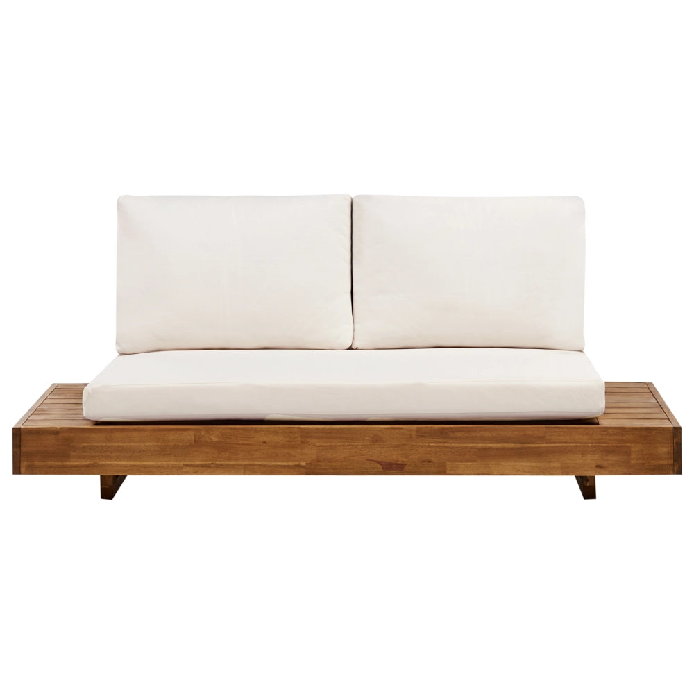 Set di divani da giardino Legno chiaro certificato Acacia Outdoor 5 posti 2 divani con tavolino Cuscini Design moderno