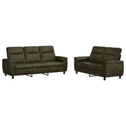 Set di divani 2 pcs Verde militare Pelle Scamosciata Sintetica 3430734