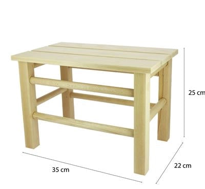MAURY'S SET 2 SGABELLI MODELLO CAMPAGNOLO IN LEGNO COLORE NATURALE 35X22CM H25