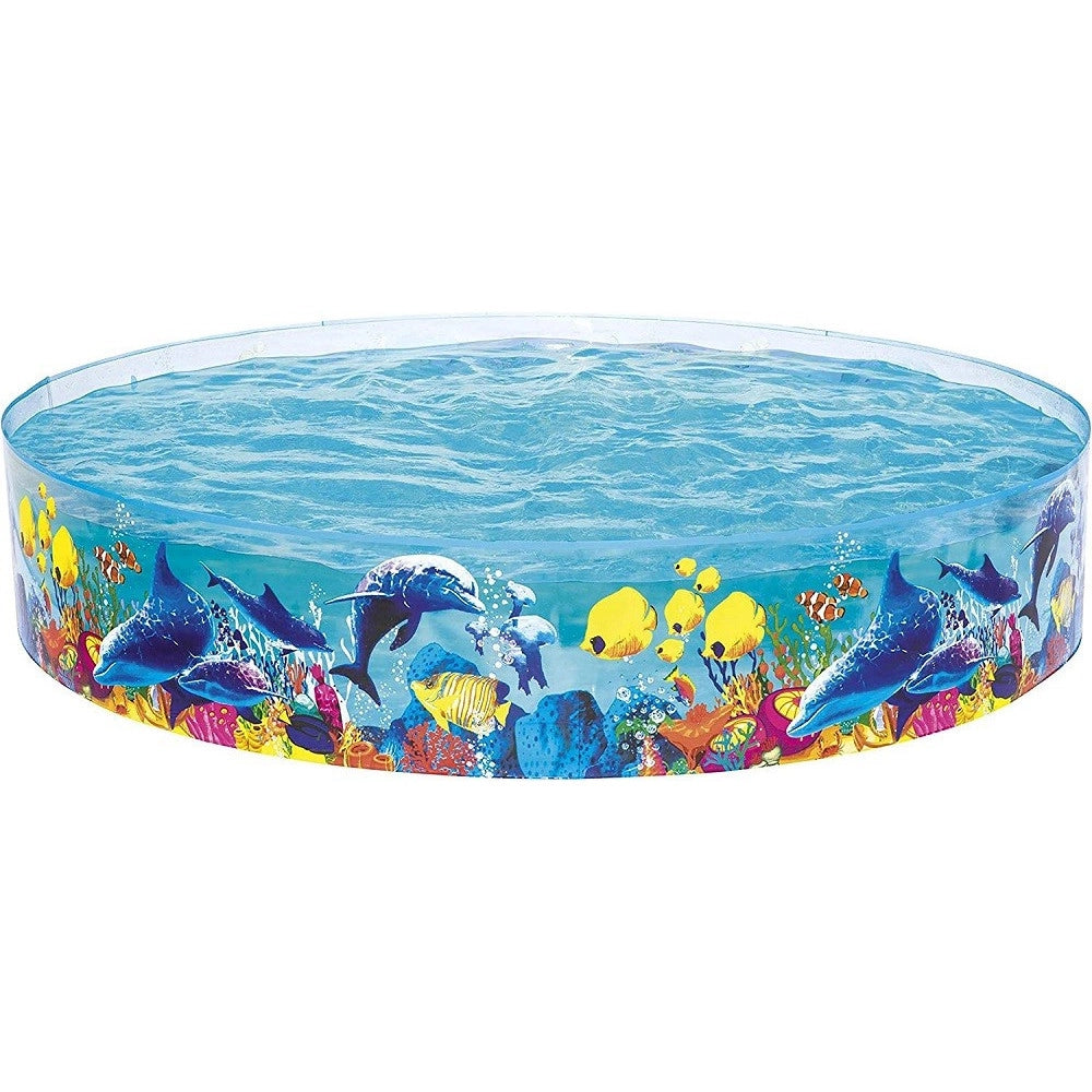 Trade Shop - Piscinetta Piscina Rigida Pvc Per Bambini 3 Anni+ Fantasia Marina 244x46cm 55031 -
