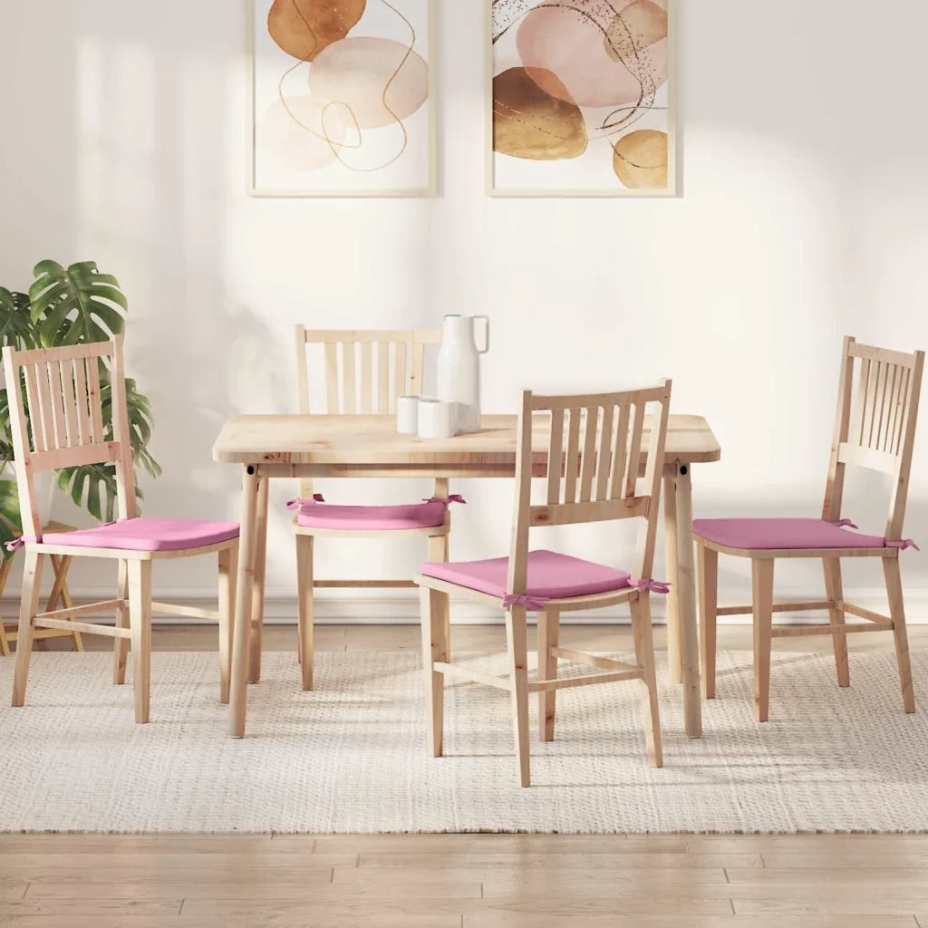 Cuscini per Seduta 4 pz | Cuscini per sedie Rosa 40 x 40 x 3 cm Tessuto