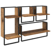 4 pz Set Mensole da Parete | Scaffali a Parete | Ripiano a parete Legno vecchio 65 x 25 x 30 cm